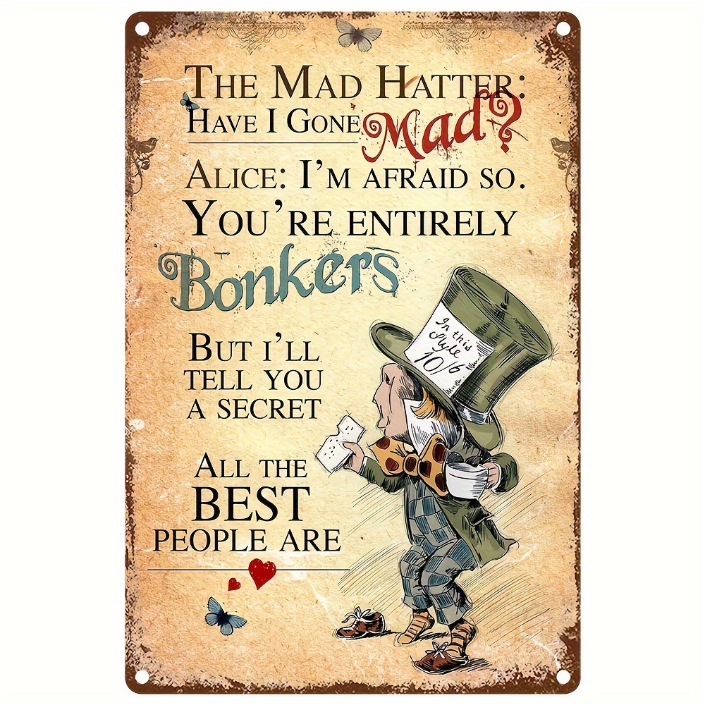 Vintage Alice In Wonderland Quote Metal Sign Perfect For - Temu