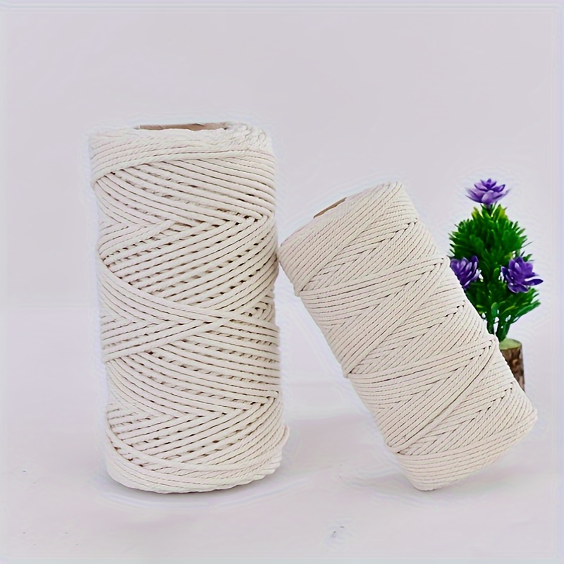 1 Roll Of 2/3MM*3937 Inch Braided Cotton Rope, Handmade DIY Braided Cotton  Rope Decorative Craft Rope, Food Binding Rope, Plant Rope Rack, Tassel Lace  Rope, Natural Color Twisted Rope