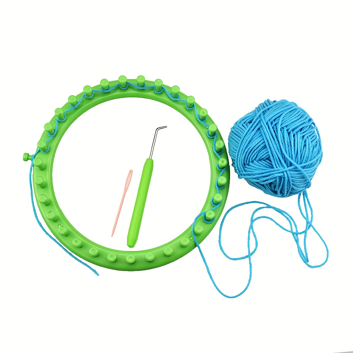 Round Knitting Loom Set With Needle Hook For Diy Knitting - Temu