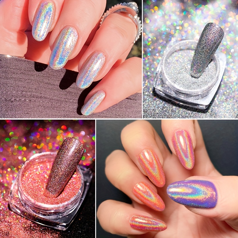 Holographic Nail Powder for DIY Nail Art - Create Magical Mirror Effect