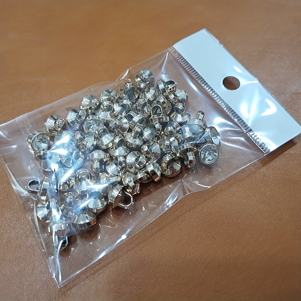 50pcs 8mm Small Rhinestone Buttons for Apparel Decorations