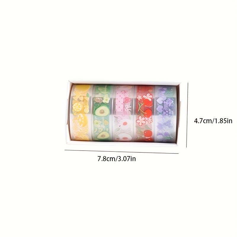 1 5cm 2m Fruit And Meat Lot Pet Transparent Washi Tape Set - Temu