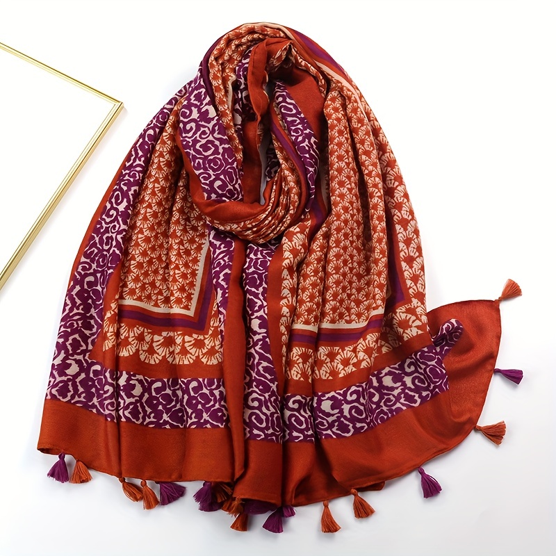 Dorkasm Vintage Scarf for Women Cape Cape Unique Shawl Wrap Cute Tassel  Plaid Teacher Scarves for Women Purple