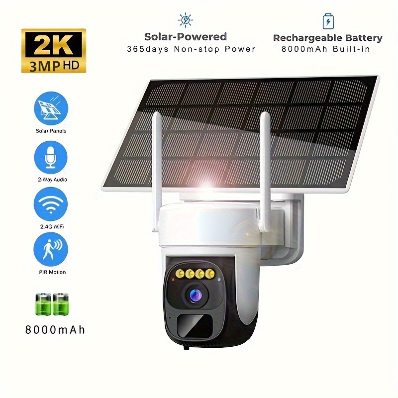 4G Solar PTZ Camera IP66 Waterproof PIR Motion Detection Color