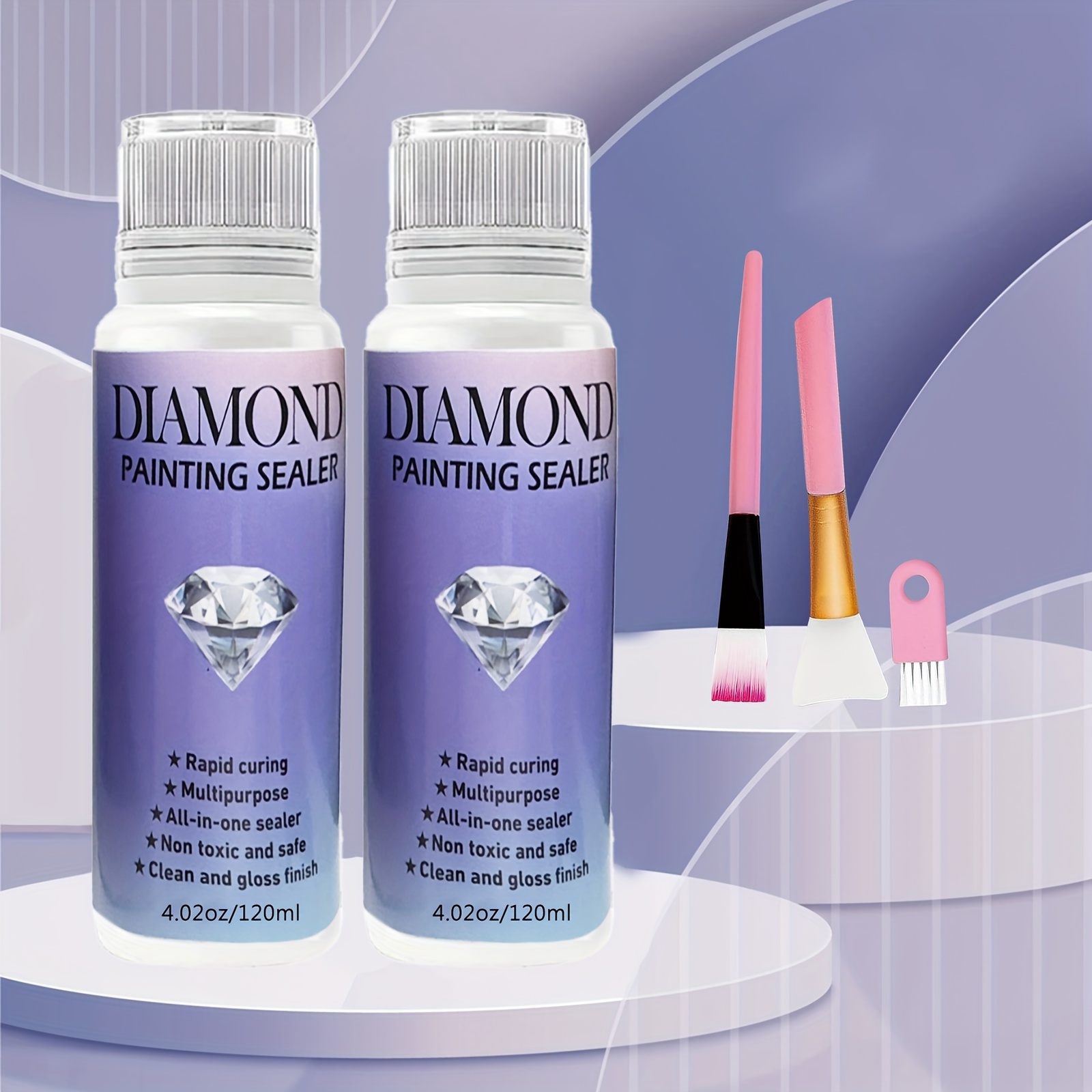 Diamond Painting Sealer With Silicone Brush 5d Diamond - Temu
