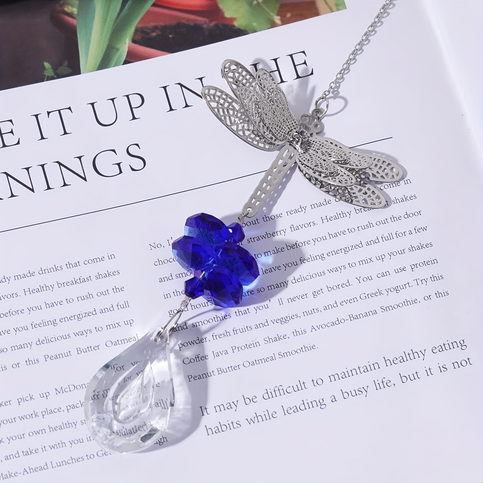 Dragonfly Crystal Pendant Colorful Hanging Ornament