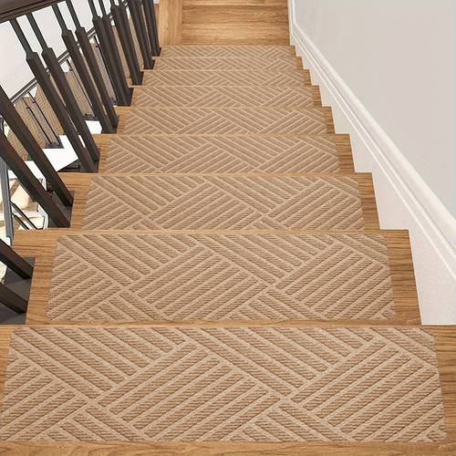 76 x 0 6mm thick tpu non slip stair treads 7 14pcs braided texture design for indoor safety long seniors and pets durable and reusable with backing stair treads staircase