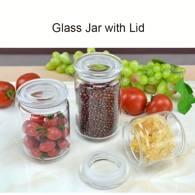 Biscuit Jars, Glass Jar With Lid, Glass Food Jar With Lids, Glass Food  Storage Container, Glass Canisters With Airtight Lids For Flour, Pasta,  Candy, Nuts And Tea, Kitchen Supplies - Temu