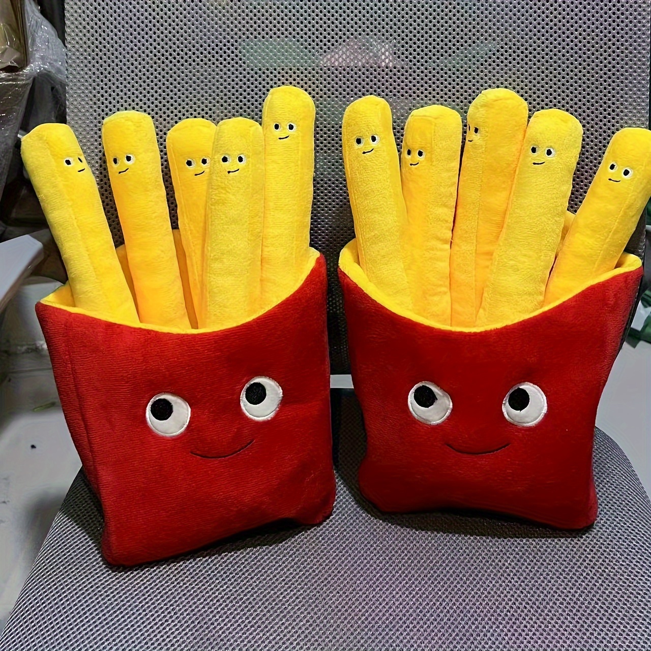 1pc Plush Stuffed Toy - Emotional Support Fries Smile Face, Home & Auto  Decorative Sofa Pillow, Pretend Play Fries Shaped Cushion Accessories For  Kids