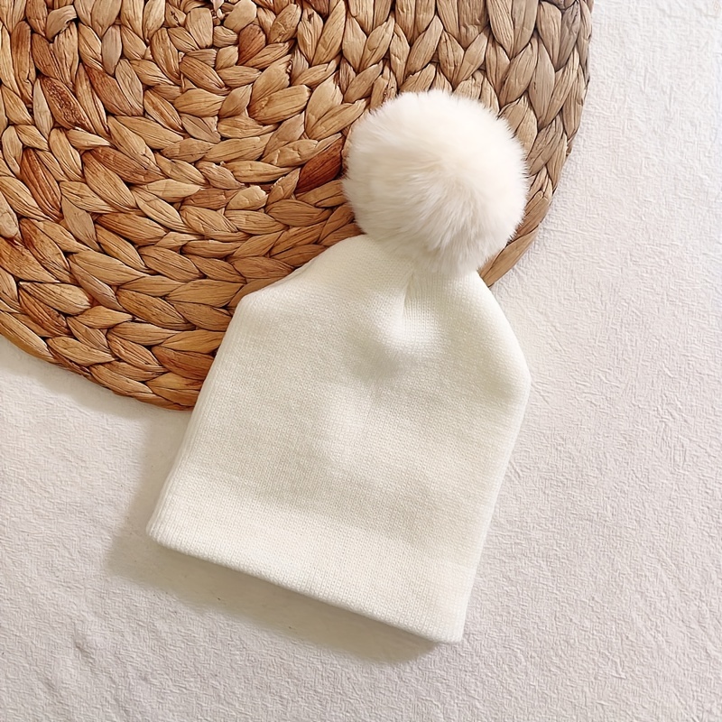 1pc Bonnet tricoté pour enfants, capuche à pompon pour garçons et filles,  bonnet rayé chaud pour l'automne et l'hiver - Temu France
