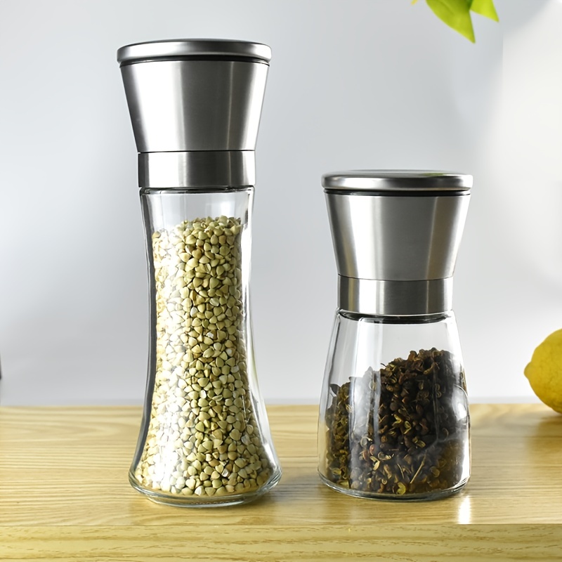 GLING Salt and Pepper Grinder Set - Refillable Sea Salt