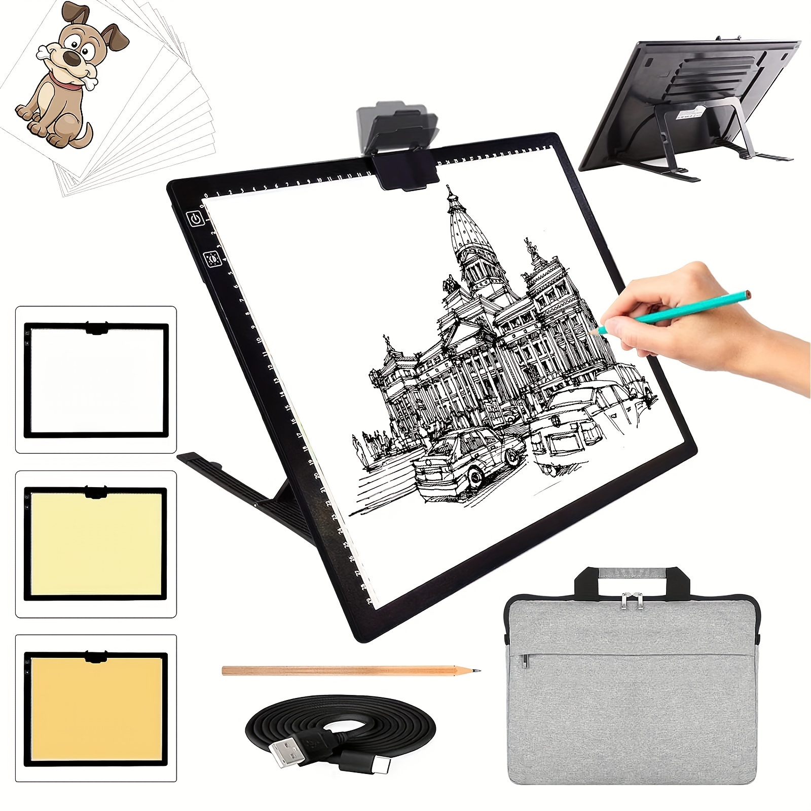 A3 Led Light Pad With Carry Bag Wireless Rechargeable Light - Temu