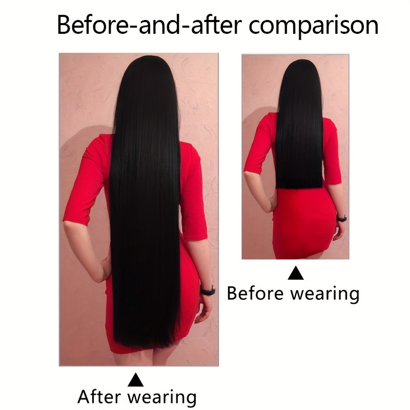 Straight Hair Extensions Hair Piece Long Straight Hair Piece - Temu