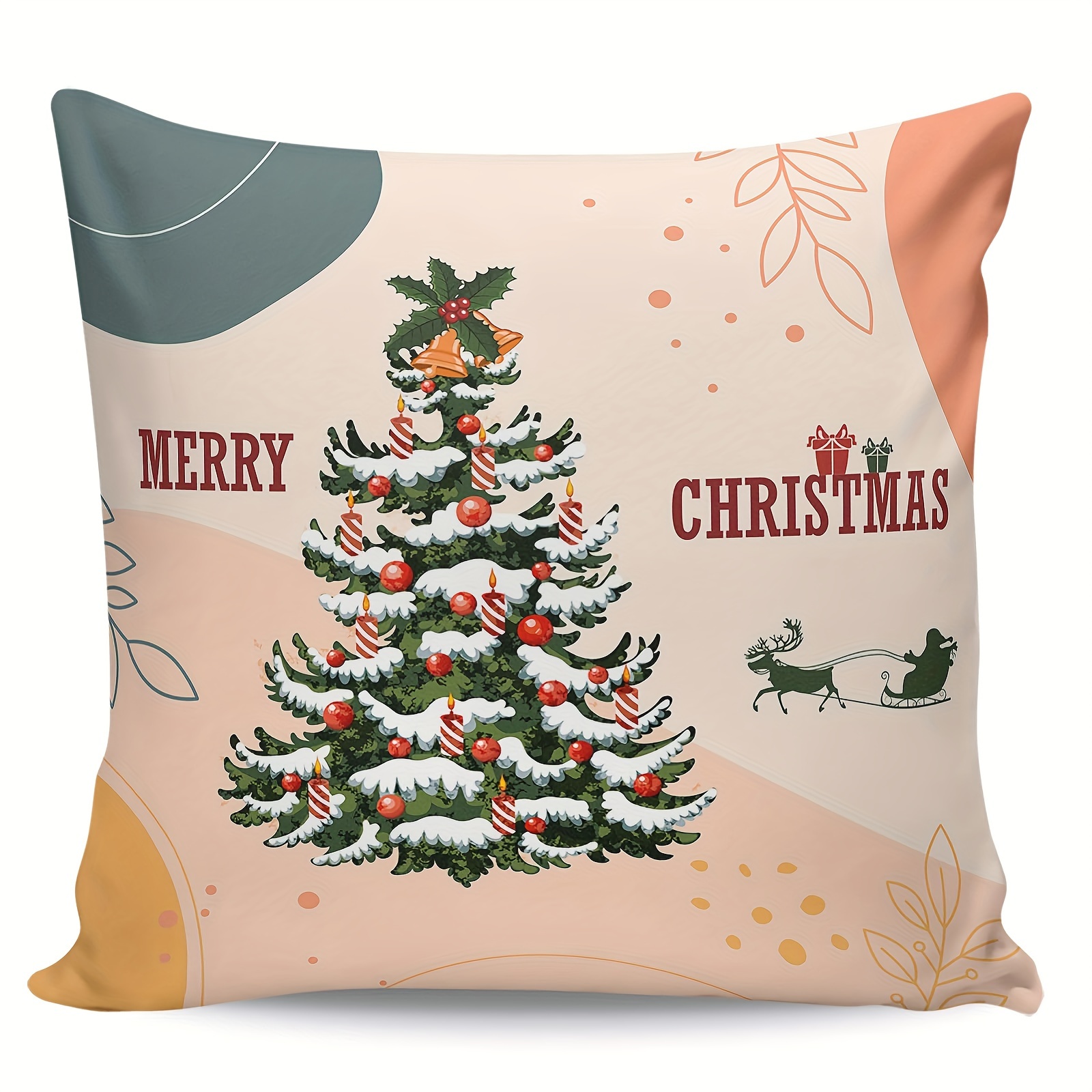 Fantasy Staring Merry Christmas Throw Pillow Covers Xmas Tree Boho