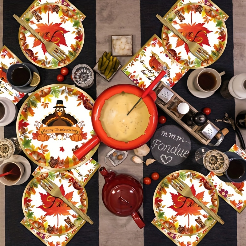 So many thanksgiving and fall table settings in stock! #paper #ecofriendly # paperplates #tableware