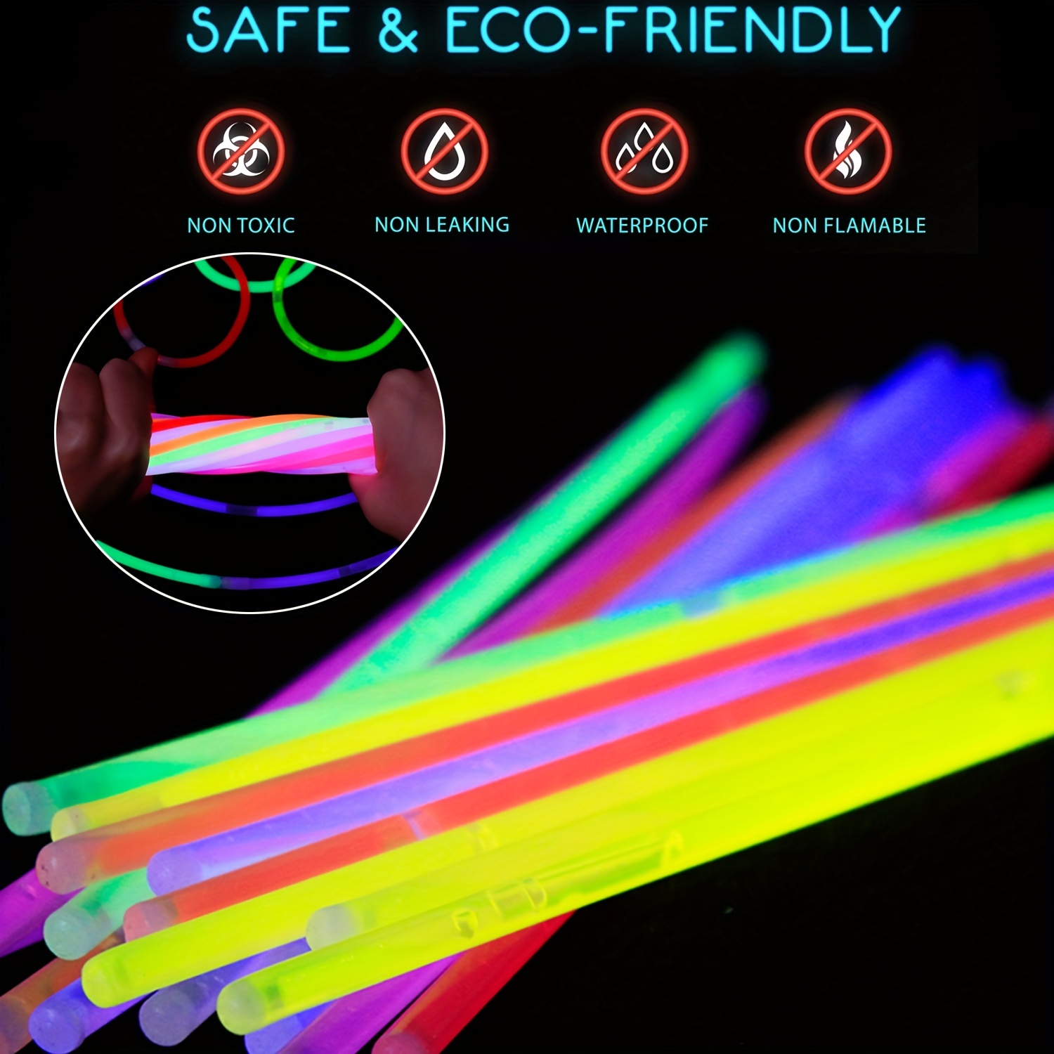 Partysticks Glow Sticks Party Supplies 100/200pcs - 8 Inch Glow In The Dark  Light Up Sticks Party Favors, Glow Party Decorations, Neon Party Glow Neck