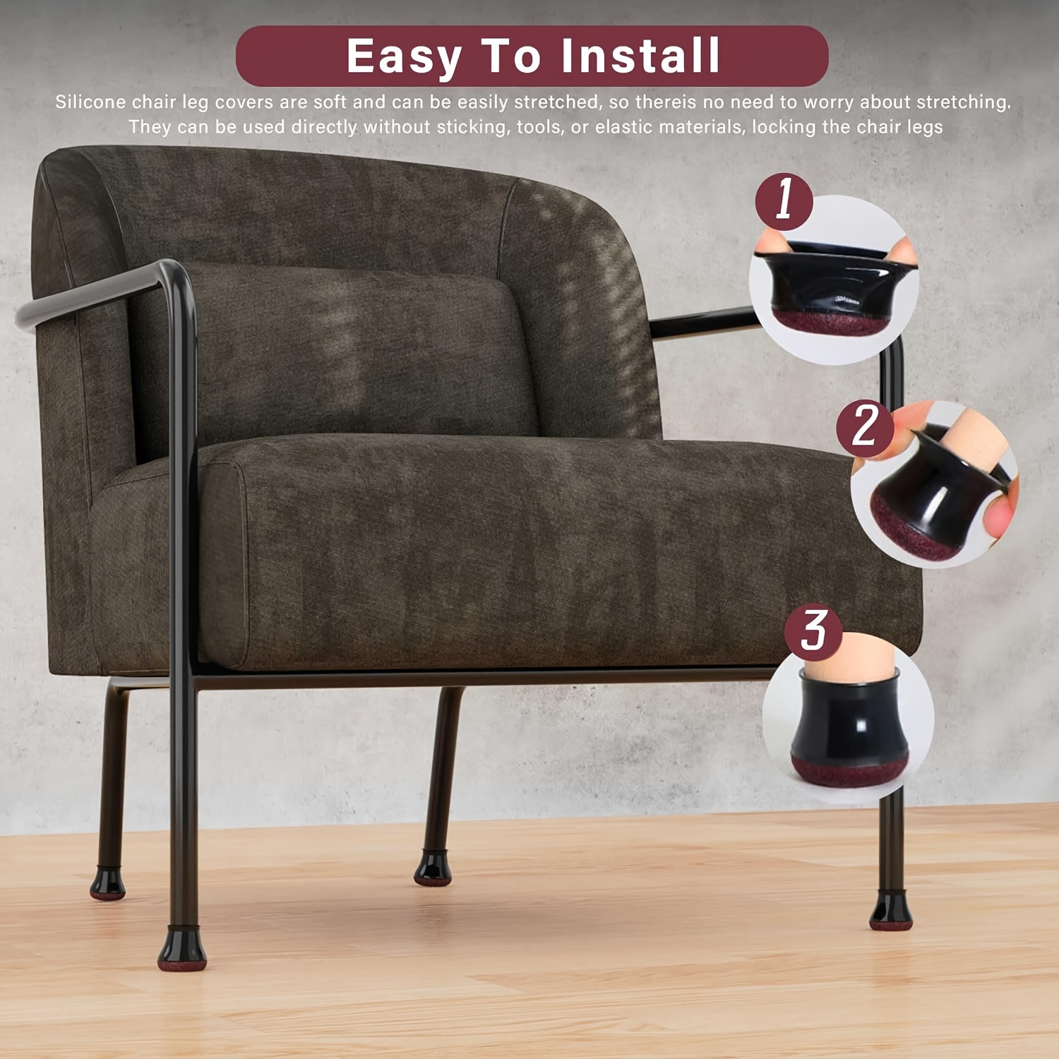 16pcs black silicone chair leg covers polished Temu United Kingdom