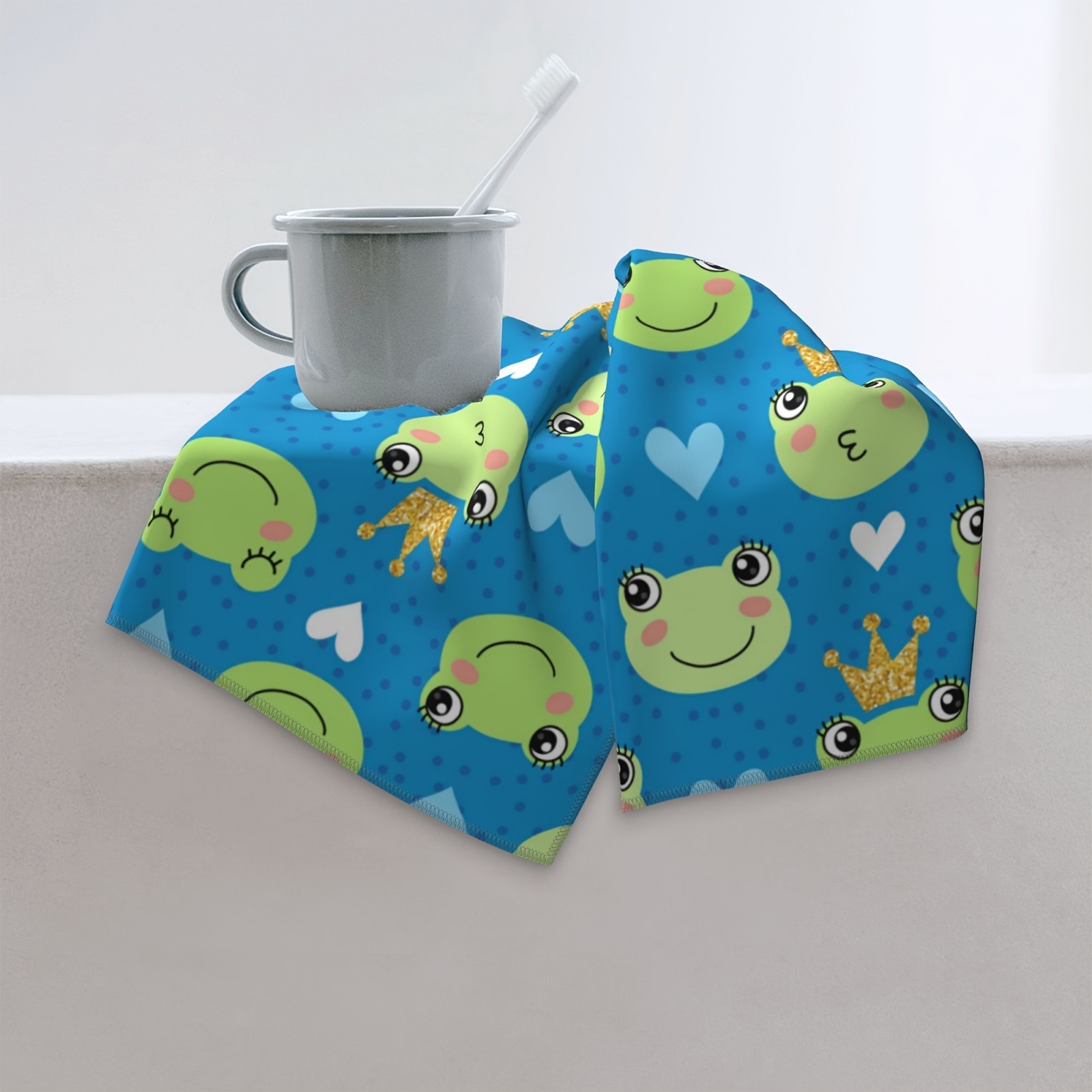 2Pcs Cute Hand Towel Hand Wipe Towel Water Absorbent Hand Towels Soft Cute  Hand