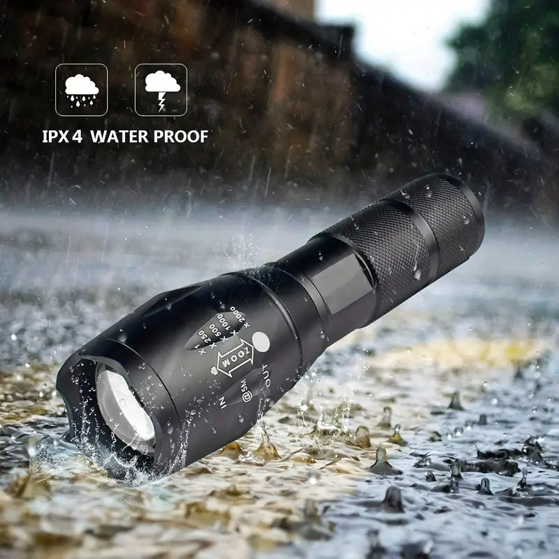 Led Emergency Handheld Flashlight, Adjustable Focus, Water Resistant With 5  Modes, Best Tactical Torch For Hurricane, Camping, Dog Walking (battery Not  Included) - Temu