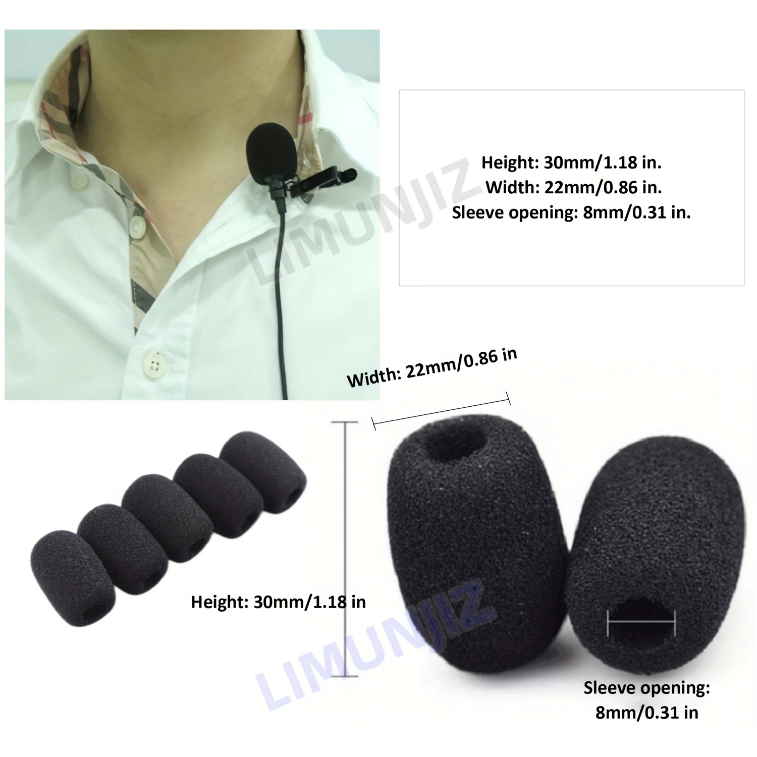 10 Mini size Microphone Sponge Cover (black )headset - Temu