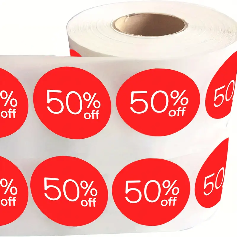 50% Off Price Stickers Garage Price Tag Fifty Percent Off - Temu
