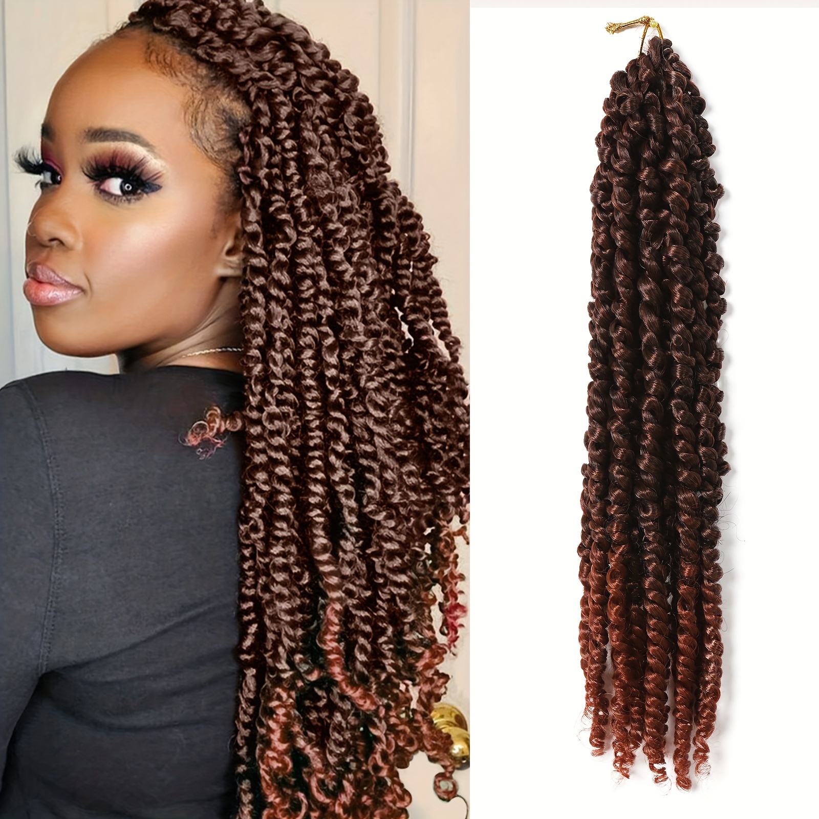 Pre stretched Braiding Hair Extensions Ombre Black Green - Temu