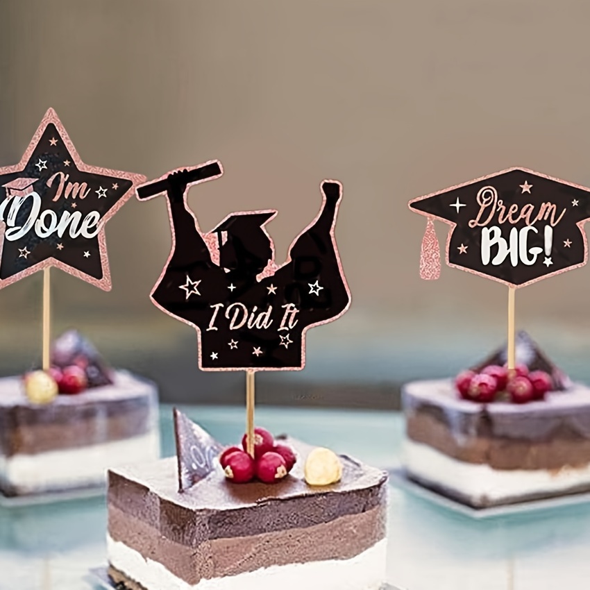 Graduation Season Cake Decoration Insert Card Plug-in class of 2023  Graduation Paper Cup Cake Decoration Small Insert Card 1pc 8pcs