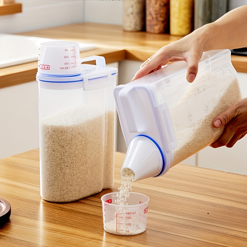 Airtight Rice Dispenser Automatic Flip Cover Food Storage