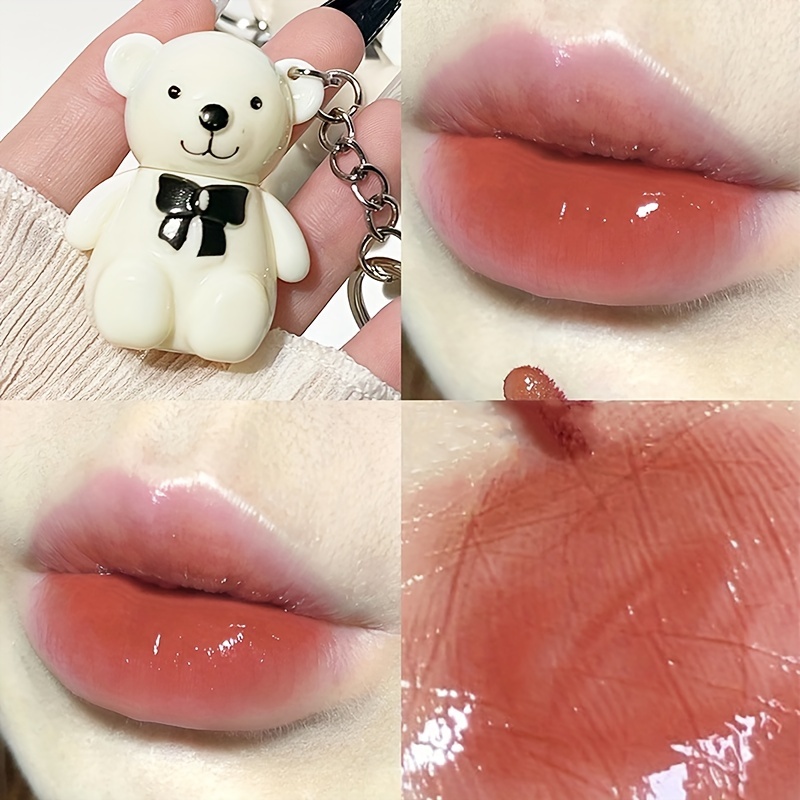 Initial Hot Pink Lip Gloss Keychain - M