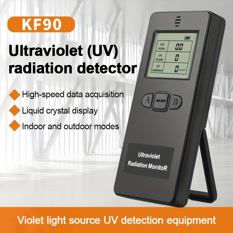 digital ultraviolet radiation detector portable uv uvi meter dosimeter tester counter with temp display for home outdoor uv test