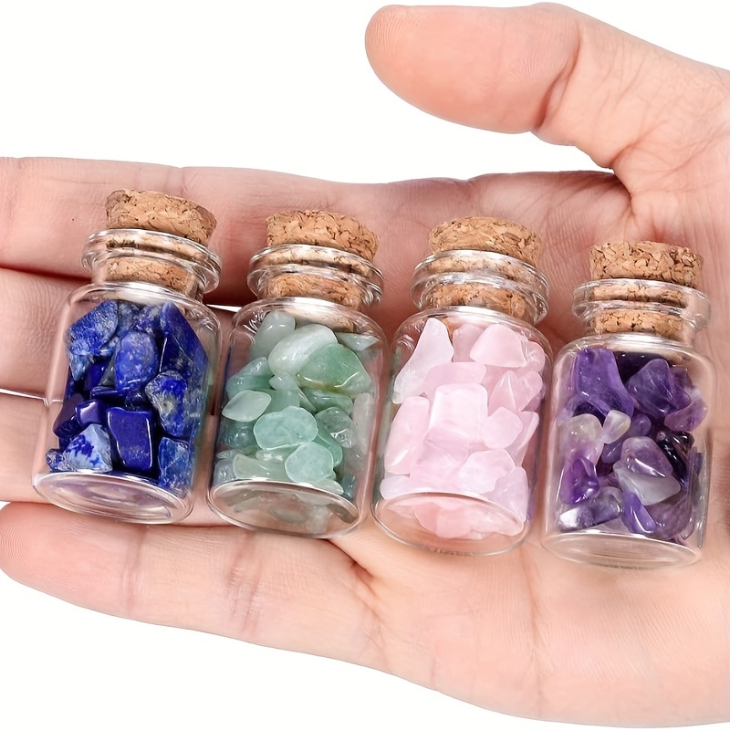 12pcs Crystal Gemstone Wishing Jars Set