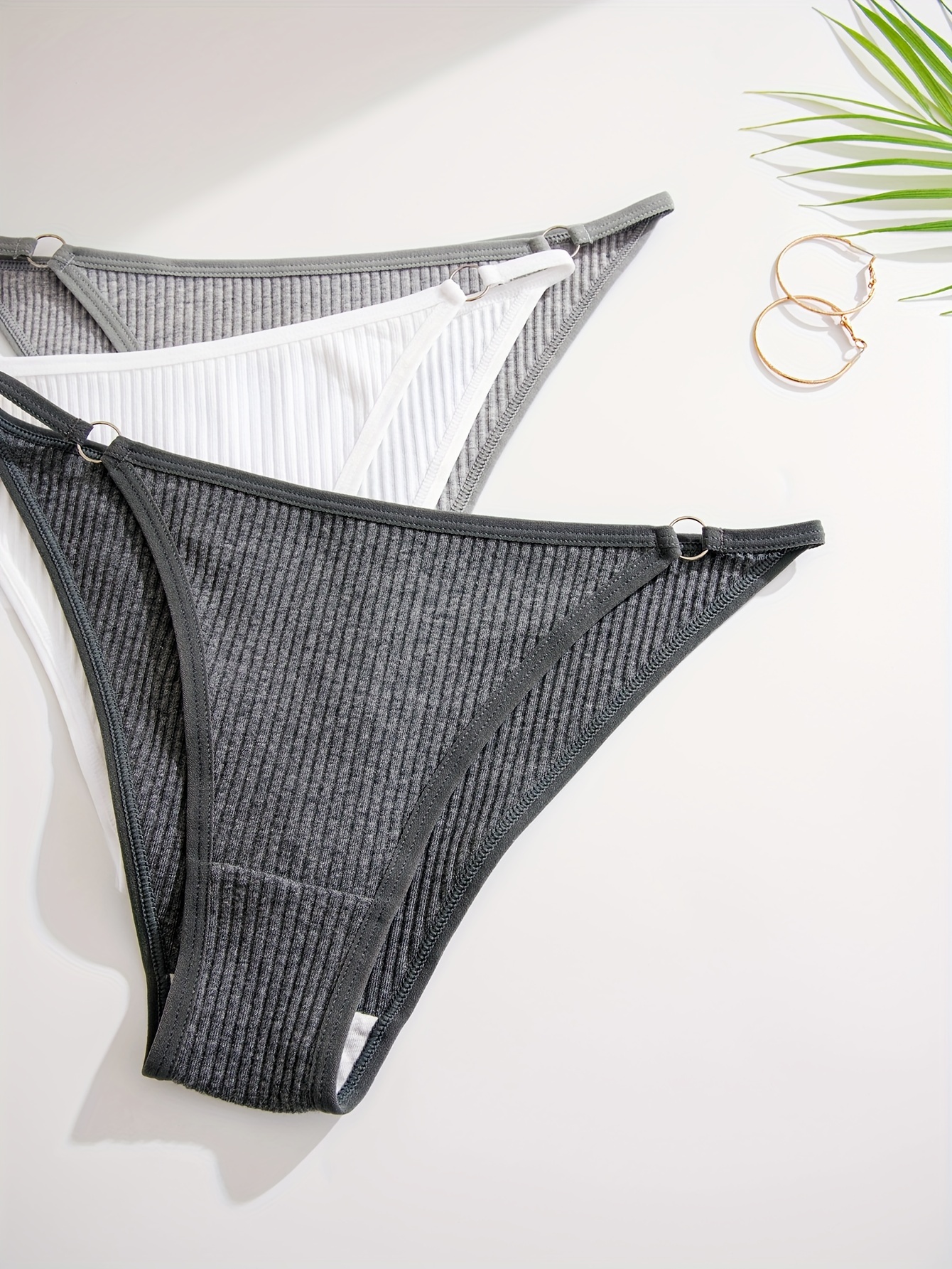 Ring Linked Ribbed Briefs Comfy Breathable Stretchy - Temu