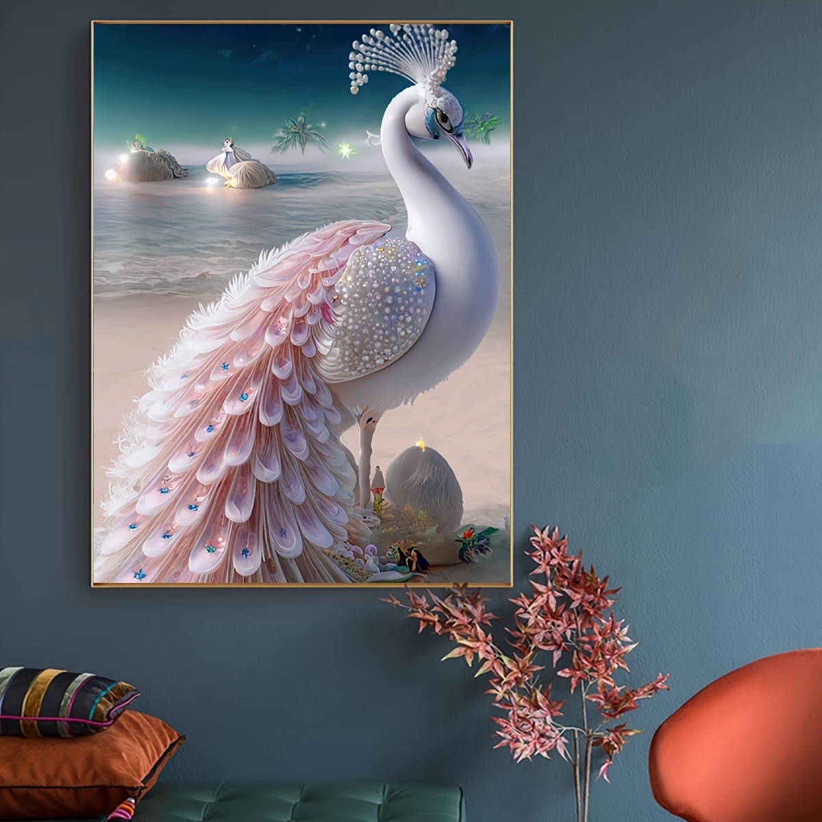 Mimik Peacock Diamond Painting,Paint by Diamonds for Adults, Diamond Art  with Accessories & Tools,Wall Decoration Crafts,Relaxation and Home Wall