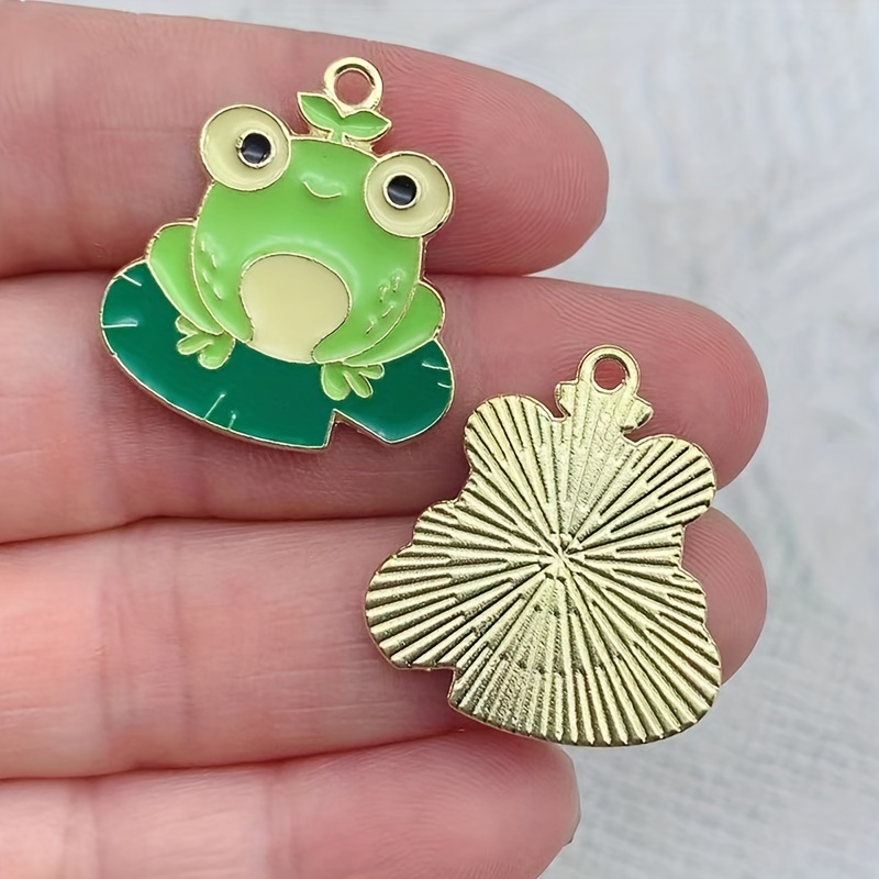 10pcs Enamel Frog Charm for Jewelry, Jewels Making Accessories for DIY Kawaii Anime Earring Bracelet Necklace Charms DIY Craft,Temu