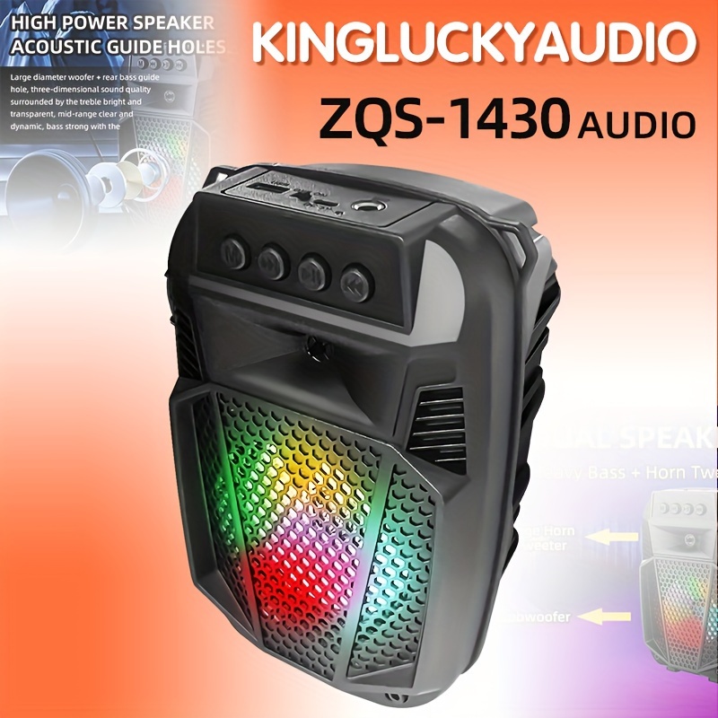 Bluetooth Speaker, Portable Speaker, IPX7 Waterproof Bluetooth Speaker with  LED Lights, Outdoor Speaker 24W Loud Stereo Sound, Hi-Quality Sound, 30H
