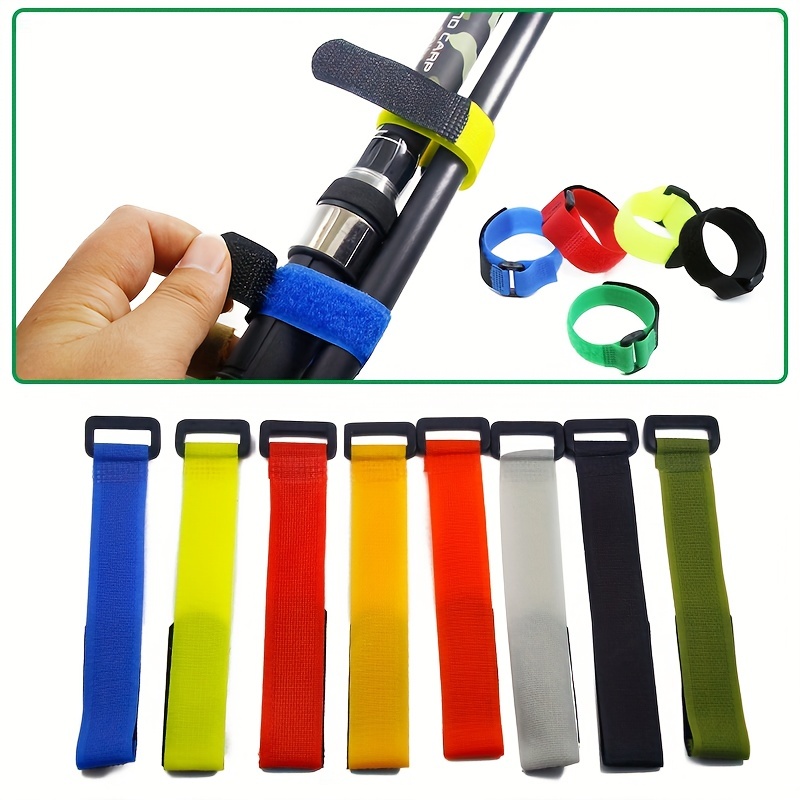 MeterMall Fishing Rod Tie Strap Elastic Wrap Band Pole Holder  Multifunctional Fishing Rod Ties Accessories For Outdoor Fishing 25cm