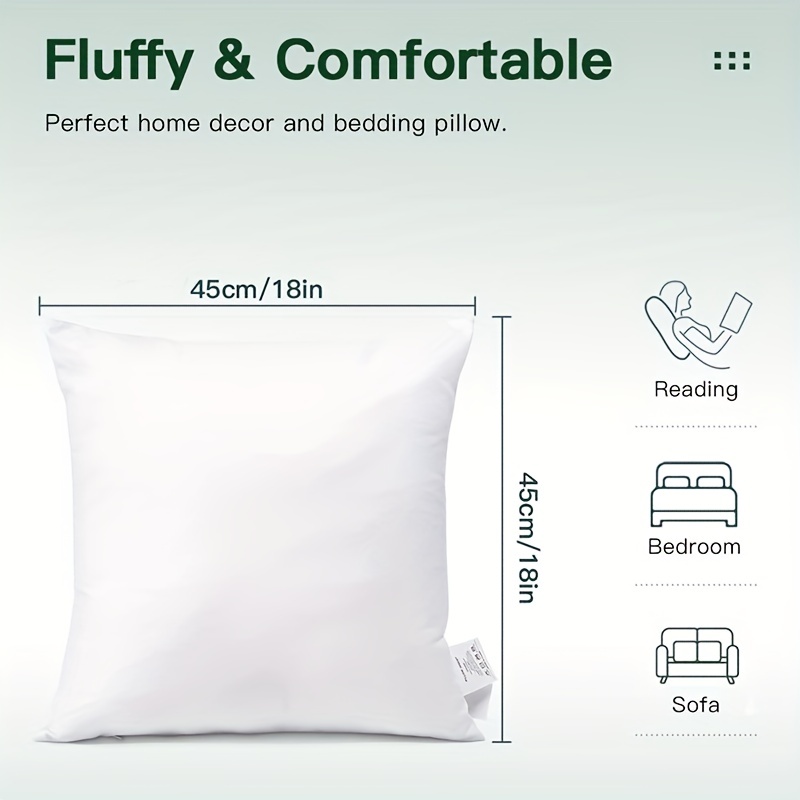 White Pillow Inserts, Square Cushion Inner Soft Fluffy Cushion