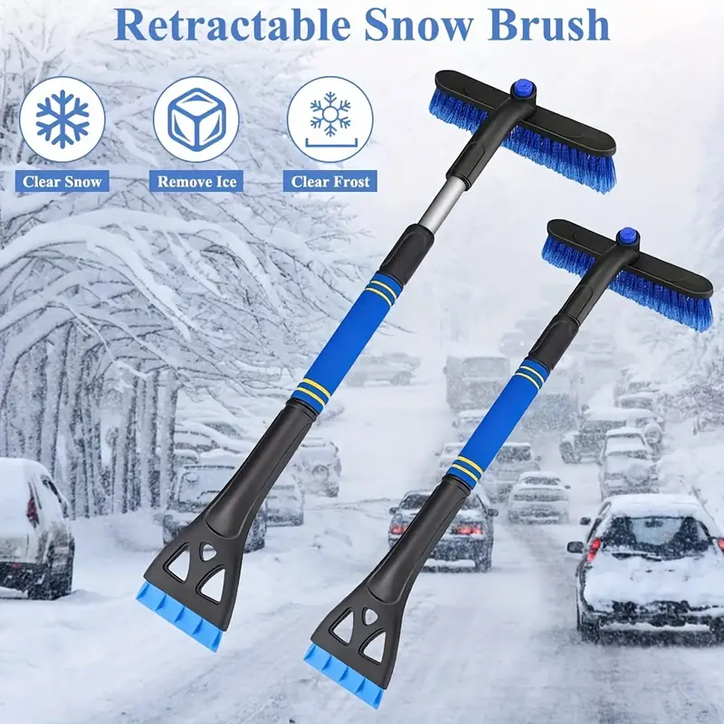 Eiskratzer Mit Schneebürste Für Die Windschutzscheibe Von Autos,  Verbesserte Ausziehbare Schneebürste Mit Schaumstoffgriff Für  LKW-SUV-Fahrzeugfenster