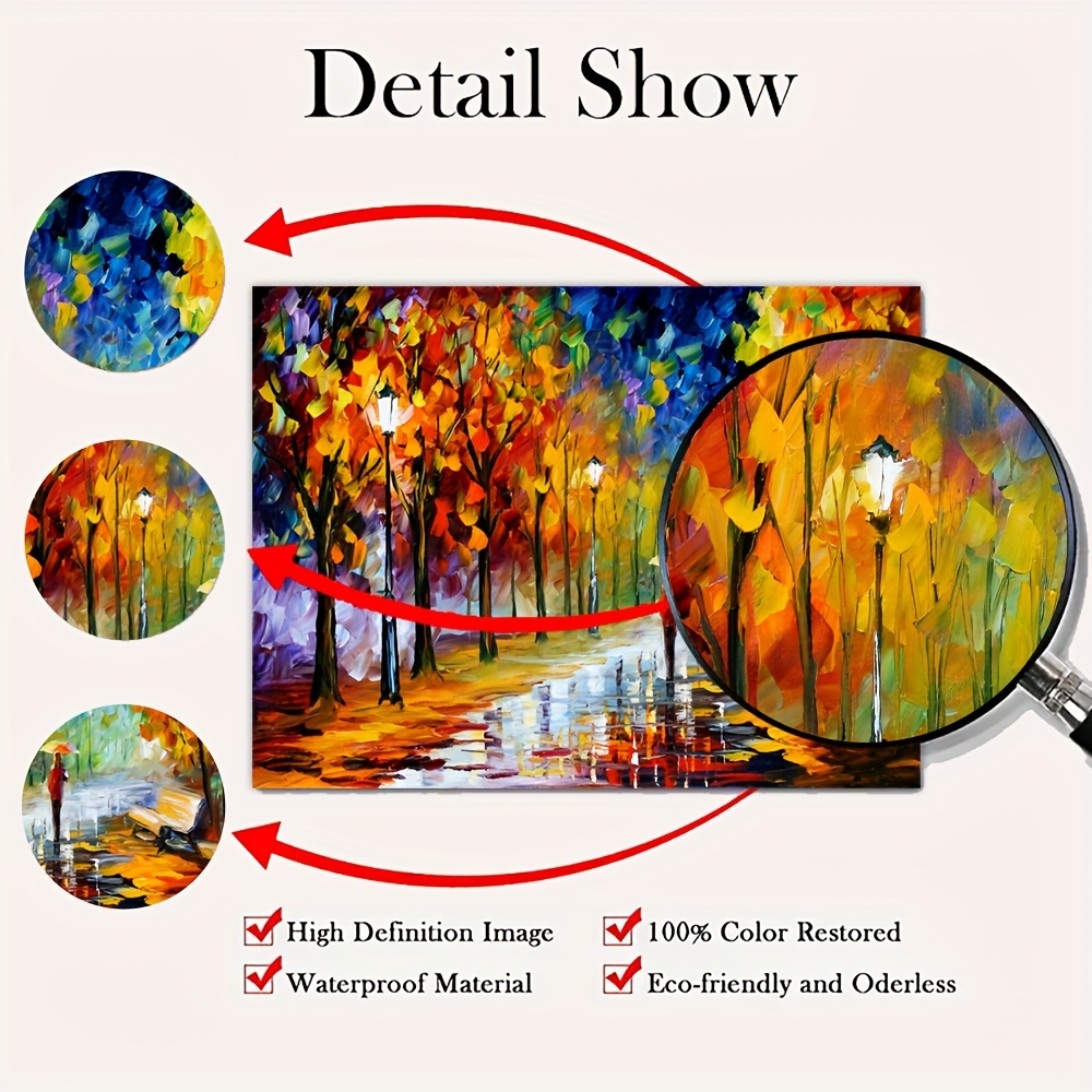 Framed Tree Painting On Canvas Wall Art for Home Decor