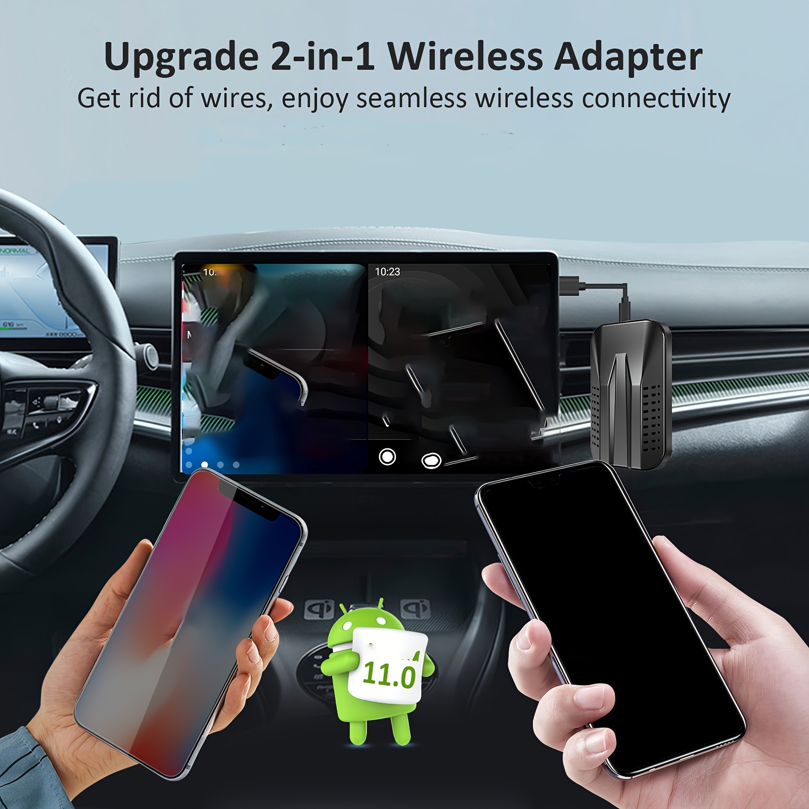 Nuevo Adaptador Inalámbrico 2 En 1 Automóvil Android Auto - Temu