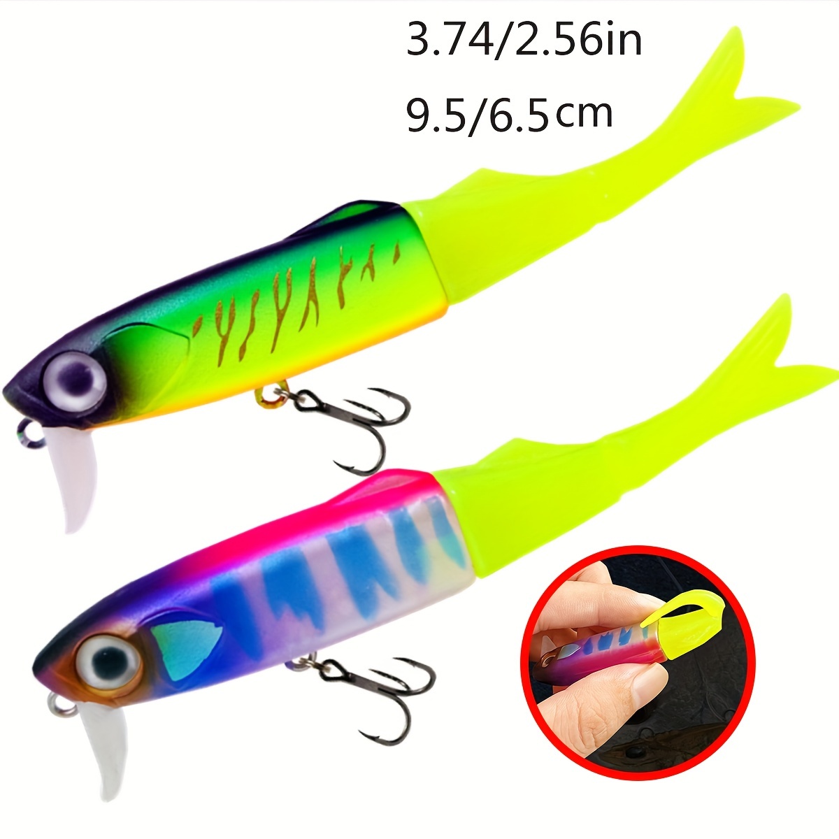 3d Eyes Soft Tail Minnow Bait A Realistic Fishing Lure - Temu