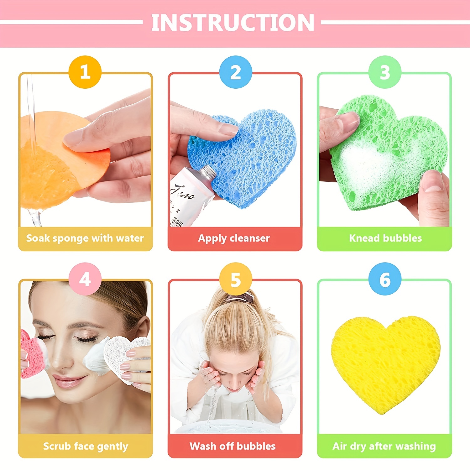 Heart-shaped Facial Sponges With Container - Natural Sponge Pads For  Washing, Cleansing, Exfoliating, And Makeup Removal - Esthetician-grade  Quality - Temu Mexico