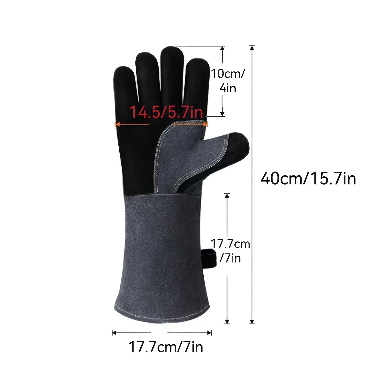 1PairCowhide Welding Gloves Heat Resistant Work Glove Gardening Baking  Stove Pot