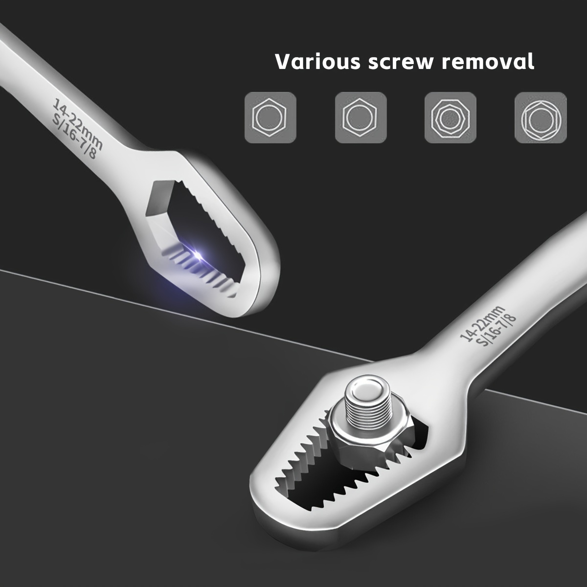 Juego de llaves de carraca de 72 dientes, llave de extremo abierto, llave  torx métrica, herramienta de llave inglesa de 0.315-0.866 in