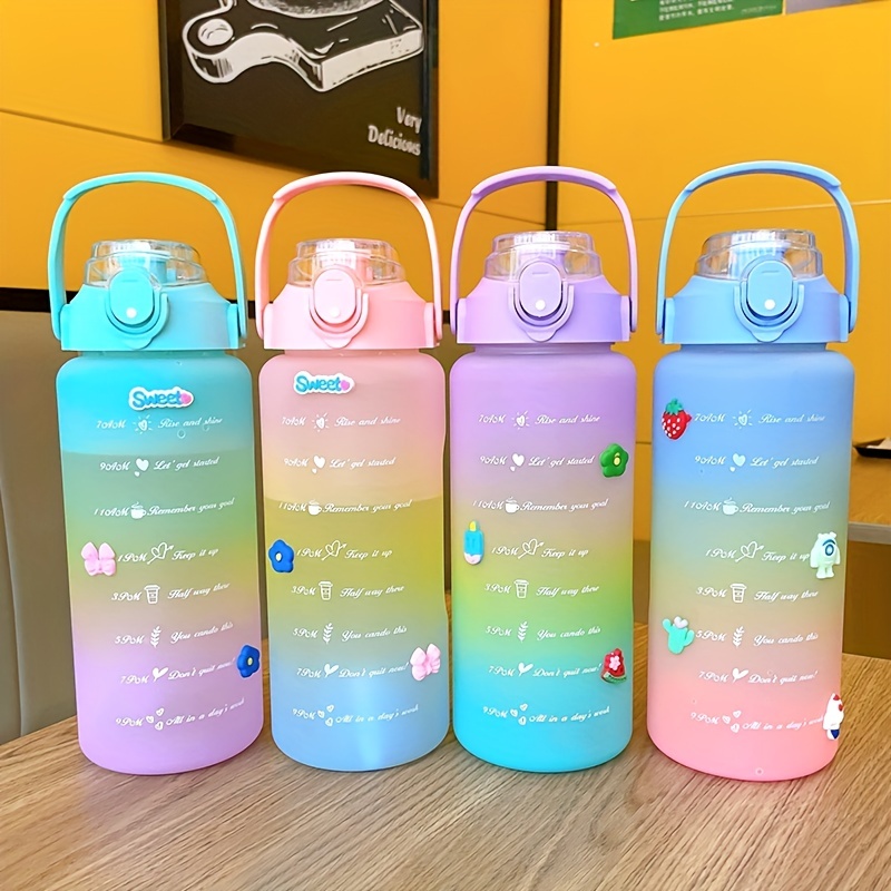 Motivational Water Bottles Set Plastic Water Bottles Sports - Temu