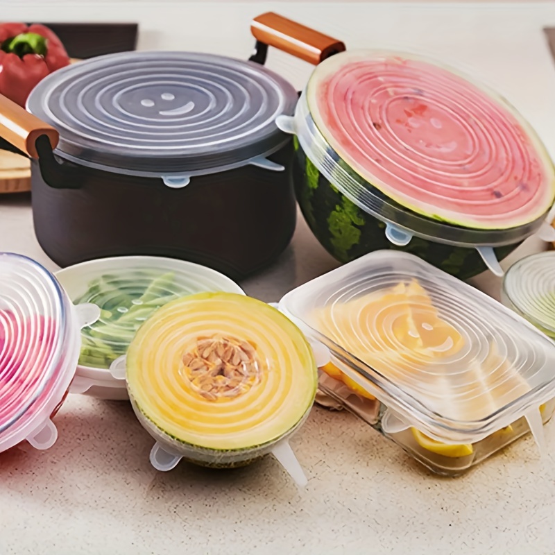 Reusable Silicone Stretch Lids, Durable Food Storage Silicone Covers For  Bowl, 6 Sizes To Meet Most Containers To Keep Food Fresh, Microwave Safe,  Easy Clean - Temu