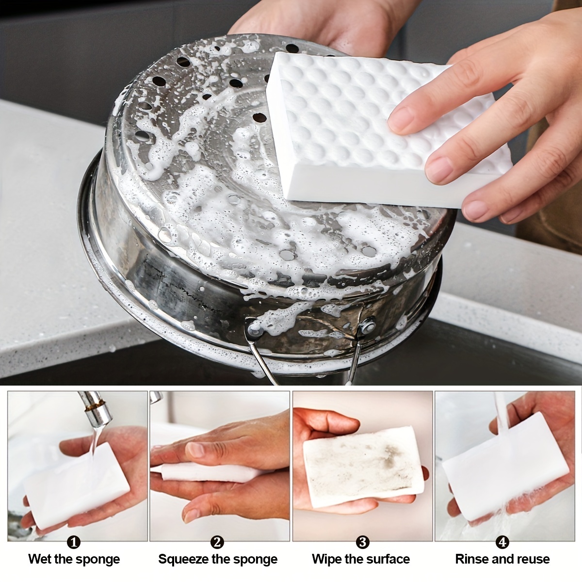 Multi-purpose , Easy to use kitchen cleaning Sponge Wipe (3