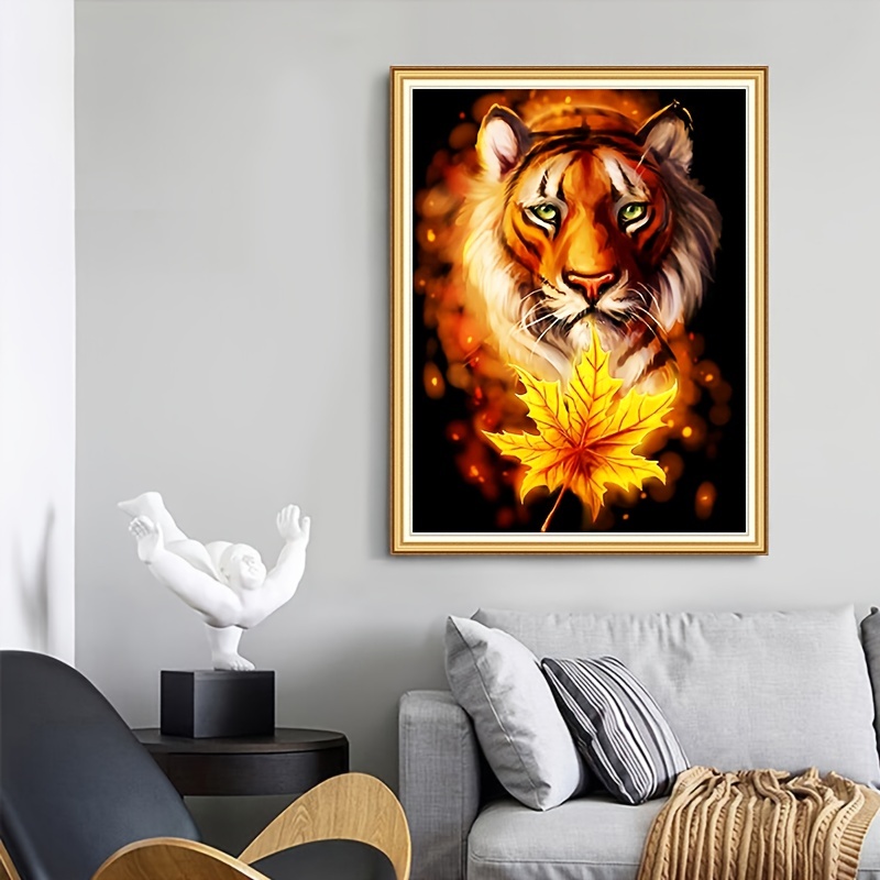 1pc Diamond Painting Lion Tiger Leopard Kit For Adults, Full Drill Diamond  Art Animal Painting By Number Kits Gem Art Wall Home Decor (11.8x15.7inch)