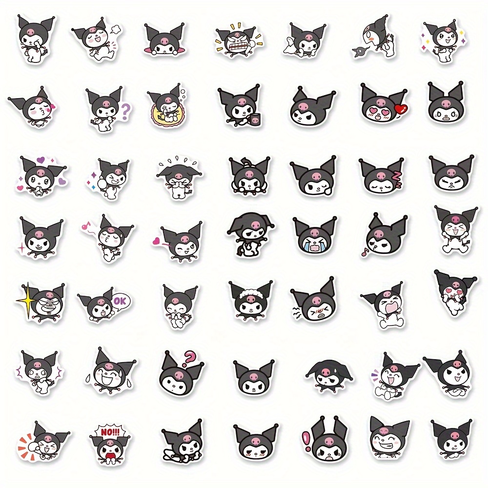 10/50PCS Black and White Cute Sanrio Stickers Kuromi Hello Kitty Stickers  Cartoon Anime Decal for Laptop Scrapbook Phone Kid Toy - AliExpress