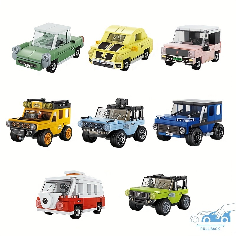 Build Your Own Cool Creative Building Block, Pull-Back Car Model, Christmas, Halloween, New Year Gift